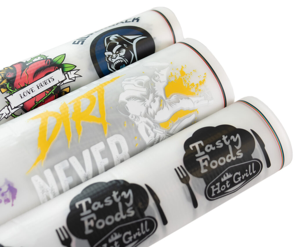 Rolls of DTF transfers