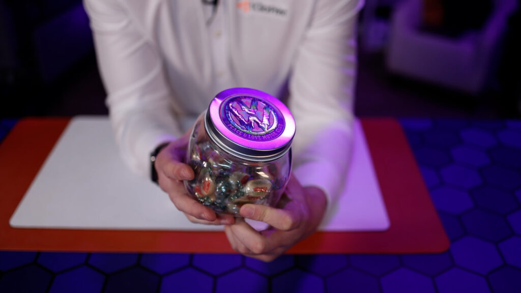 UV DTF transfer on a jar